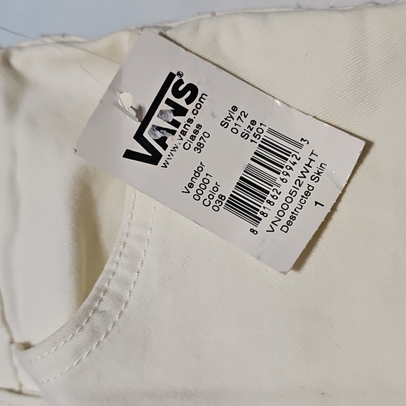 Vans White Distressed Skinny Fray Hem Jeans Size 1/25 NWT - Picture 5 of 8